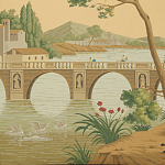 Обои ручная роспись Views of Italy Crepuscule варинант исполнения - 2 | Loft Concept в Ростове-на-Дону