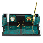 Настольный письменный набор из змеевика с часами и календарницей Successful Leader варинант исполнения - 1 | Loft Concept в Ростове-на-Дону