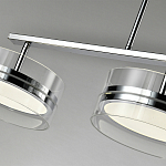 Люстра светодиодная с 4-мя круглыми прозрачными плафонами цилиндрической формы из акрила и стекла с пультом для регулировки света Glass Lamp Chromium варинант исполнения - 3 | Loft Concept в Ростове-на-Дону