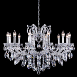 Люстра подвесная с 12-ю лампочками и прозрачными хрустальными подвесками на хромированном основании Crystal lamps варинант исполнения - 1 | Loft Concept в Ростове-на-Дону