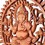 Панно из дерева круглое Ганеша Panel With Animals варинант исполнения - 2 | Loft Concept в Ростове-на-Дону