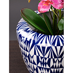 Кашпо с орнаментом в сочетании белого и синего цвета Artistic Flowerpot варинант исполнения - 2 | Loft Concept в Ростове-на-Дону