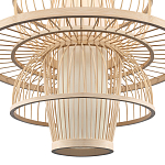 Подвесной светильник фигурный из деревянных прутьев с плафоном из натуральной ткани Light Inside the Cell варинант исполнения - 5 | Loft Concept в Ростове-на-Дону