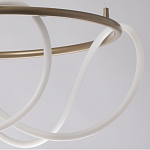 Люстра подвесная круглая золотого цвета с белыми изогнутыми световыми линиями Luke Lampco Tracer Lamp варинант исполнения - 4 | Loft Concept в Ростове-на-Дону