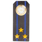 Часы погон подарочные настольные Авиация ВМФ из натурального камня Змеевик Military Clock варинант исполнения - 13 | Loft Concept в Ростове-на-Дону