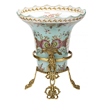 Ваза из голубого фарфора с рисунком птиц и цветов и декоративными элементами Blue Garden варинант исполнения - 2 | Loft Concept в Ростове-на-Дону