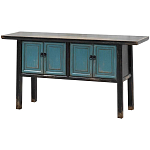 Деревянная консоль в китайском стиле с дверцами голубая Qin Console Table Blue варинант исполнения - 2 | Loft Concept в Ростове-на-Дону