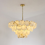 Люстра подвесная четырехъярусная с подвесками в форме дисков Cryptocrystalline Stone варинант исполнения - 5 | Loft Concept в Ростове-на-Дону