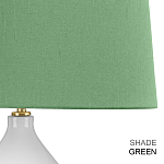 Настольная лампа с белым фигурным основанием на латунном основании и зеленым тканевым конусным абажуром Elstead Lighting варинант исполнения - 6 | Loft Concept в Ростове-на-Дону