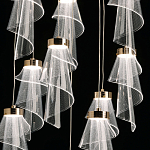 Люстра каскадная с 10-ю прозрачными плафонами Wave Line варинант исполнения - 6 | Loft Concept в Ростове-на-Дону