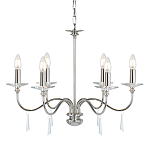 Люстра цвета никель с прозрачными стеклянными подвесками в форме капель Elstead Lighting варинант исполнения - 1 | Loft Concept в Ростове-на-Дону