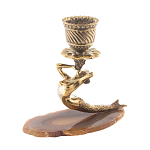 Подсвечник из натурального камня агат светло-коричневый Stone Candlestick варинант исполнения - 2 | Loft Concept в Ростове-на-Дону