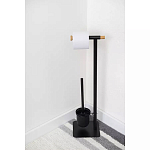 Держатель для туалетной бумаги с подвесным ершиком Black Bathroom Accessory варинант исполнения - 5 | Loft Concept в Ростове-на-Дону