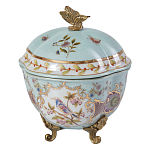 Шкатулка голубого цвета с цветочными орнаментами Blue Garden варинант исполнения - 1 | Loft Concept в Ростове-на-Дону