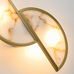 Бра с двумя полукруглыми плафонами из искусственного алебастра в бронзовой оправе Marbella варинант исполнения - 4 | Loft Concept в Ростове-на-Дону