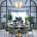 Люстра с многослойным эффектом из овальных элементов из непрозрачного стекла Conformation варинант исполнения - 3 | Loft Concept в Ростове-на-Дону