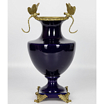 Ваза темно-синего цвета из фарфора с бронзовыми стрекозами Eden Garden porcelain and bronze варинант исполнения - 2 | Loft Concept в Ростове-на-Дону