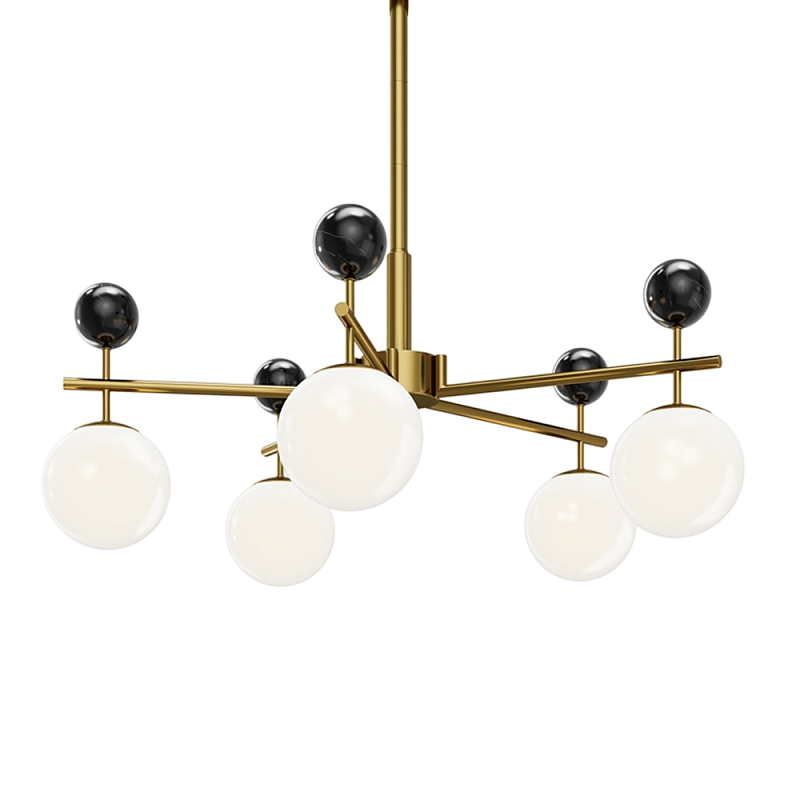 Люстра подвесная Museo G9 Латунь Черный Молочный в Ростове-на-Дону | Loft Concept 