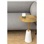 Кофейный столик с круглой столешницей на белом мраморном основании Original Foundation варинант исполнения - 1 | Loft Concept в Ростове-на-Дону