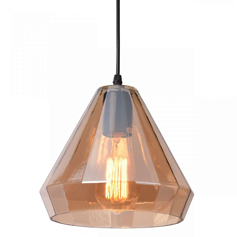   faceted cone Amber glass pendant lamp  (Amber)  -- | Loft Concept 