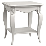 Стол журнальный белый из массива бука с полкой в стиле прованс White Provence варинант исполнения - 2 | Loft Concept в Ростове-на-Дону