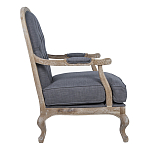 Кресло с пуфом с мягкой обивкой из льна Edward Armchair grey варинант исполнения - 2 | Loft Concept в Ростове-на-Дону