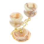 Подсвечник двухрожковый из натурального камня оникс Stone Candlestick варинант исполнения - 3 | Loft Concept в Ростове-на-Дону