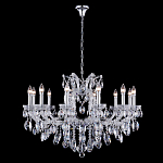 Люстра подвесная с 12-ю лампочками и прозрачными хрустальными подвесками на хромированном основании Crystal lamps варинант исполнения - 2 | Loft Concept в Ростове-на-Дону