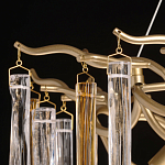 Люстра подвесная золотого цвета с разветвленными ветвями и прозрачными стеклянными подвесками Droplet Chandelier варинант исполнения - 10 | Loft Concept в Ростове-на-Дону