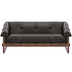 Трехместный диван Duncan винтажная черная кожа варинант исполнения - 1 | Loft Concept в Ростове-на-Дону