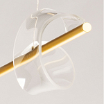 Люстра линейная золотистого цвета с двумя прозрачными волнистыми элементами Wave Line варинант исполнения - 11 | Loft Concept в Ростове-на-Дону