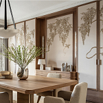 Обои с вышивкой ручной работы Deco Wisteria ﻿Midas colourway on Liso Pearl wool sateen варинант исполнения - 2 | Loft Concept в Ростове-на-Дону