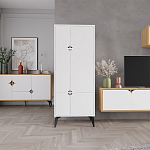 Комод белый с 4-мя дверцами на металлических ножках SPARK MULTIPURPOSE CABINET WHITE варинант исполнения - 11 | Loft Concept в Ростове-на-Дону
