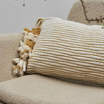 Чехол на подушку горчичного цвета с бахромой и объемным узором Ethnic mix варинант исполнения - 5 | Loft Concept в Ростове-на-Дону