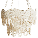 Двухъярусная круглая люстра волнистой формы украшенная белыми бусами Azure Beads Chandelier варинант исполнения - 3 | Loft Concept в Ростове-на-Дону