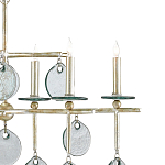 Люстра линейная с круглыми прозрачными подвесками  Horizontal Rectangular Chandelier варинант исполнения - 1 | Loft Concept в Ростове-на-Дону