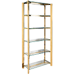 Стеллаж золото с прозрачными стеклянными полками Safekeeping варинант исполнения - 1 | Loft Concept в Ростове-на-Дону