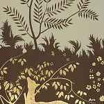 Обои ручная роспись в стиле Арт-деко Rateau Colourway SC-243 on Deep Rich Gold gilded paper варинант исполнения - 2 | Loft Concept в Ростове-на-Дону