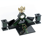 Настольный письменный набор из нефрита Герб России Dignity варинант исполнения - 2 | Loft Concept в Ростове-на-Дону