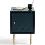 Тумба с одной дверцей Scale Ornament Blue Nightstand варинант исполнения - 2 | Loft Concept в Ростове-на-Дону