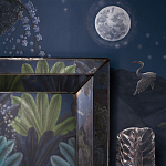 Обои ручная роспись Phuljhari Original colourway on Empire Blue dyed silk варинант исполнения - 2 | Loft Concept в Ростове-на-Дону