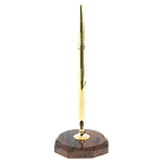 Ручка шариковая металлическая на восьмиугольной подставке из натурального камня Обсидиан Metal Stone Pens варинант исполнения - 1 | Loft Concept в Ростове-на-Дону