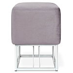 Пуф квадратный фиолетовый велюр на белом металлическом основании Celeste Purple варинант исполнения - 2 | Loft Concept в Ростове-на-Дону