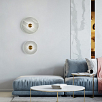 Бра в форме диска из натурального камня с декоративным центральным элеменом Cryptocrystalline Stone варинант исполнения - 1 | Loft Concept в Ростове-на-Дону