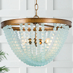 Круглая люстра с подвесками в виде круглых голубых бусин Blue Beads Chandelier варинант исполнения - 1 | Loft Concept в Ростове-на-Дону