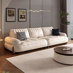 Диван кожаный с каркасом из массива дерева Furniture Medieval варинант исполнения - 2 | Loft Concept в Ростове-на-Дону