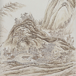 Обои ручная роспись A Thousand Li of Rivers and Mountains Special Colourway on Bleached White dyed silk 2 варинант исполнения - 2 | Loft Concept в Ростове-на-Дону