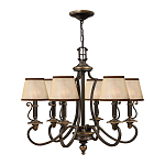 Люстра бронзового цвета с бежевыми абажурами из органзы в классическом стиле Hinkley варинант исполнения - 8 | Loft Concept в Ростове-на-Дону