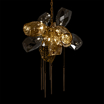 Люстра подвесная со стеклянными плафонами из дымчатого и золотистого с шестью вертикальными подвесками Gilded Mirage  варинант исполнения - 8 | Loft Concept в Ростове-на-Дону