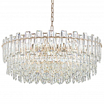 Круглая люстра с хрустальными подвесками на золотистом каркасе Gorgeous Crystal Light варинант исполнения - 10 | Loft Concept в Ростове-на-Дону